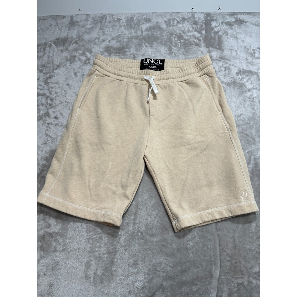 UNCL Lounge Shorts Men's Size 3XL XXL Beige Pockets Elastic Waist Drawstring EUC